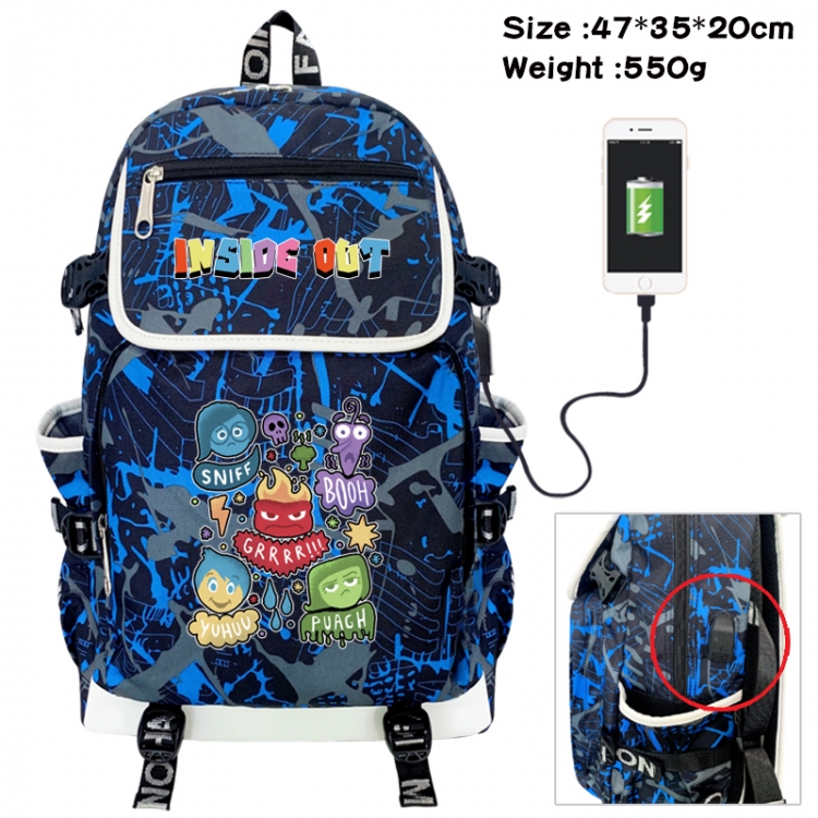 Inside Out Camouflage waterproof sail fabric flip backpack student bag 47X35X20CM 550G