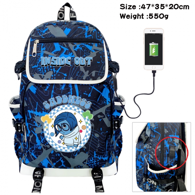 Inside Out Camouflage waterproof sail fabric flip backpack student bag 47X35X20CM 550G