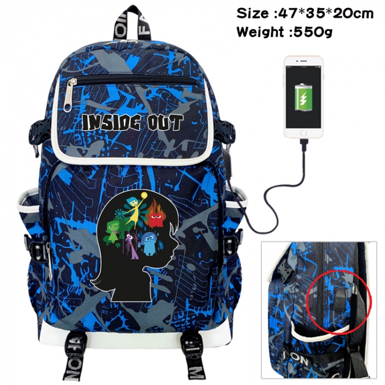 Inside Out Camouflage waterproof sail fabric flip backpack student bag 47X35X20CM 550G