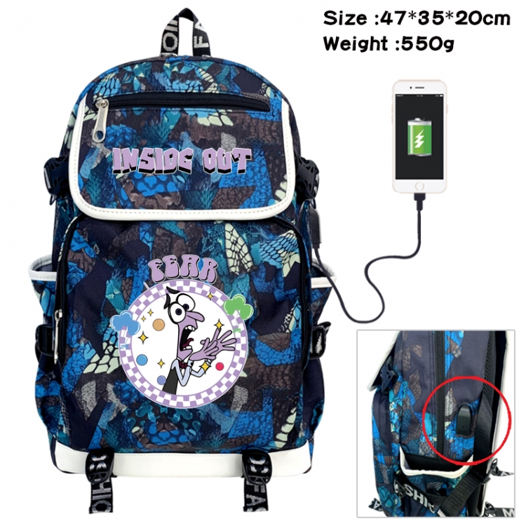 Inside Out Camouflage waterproof sail fabric flip backpack student bag 47X35X20CM 550G