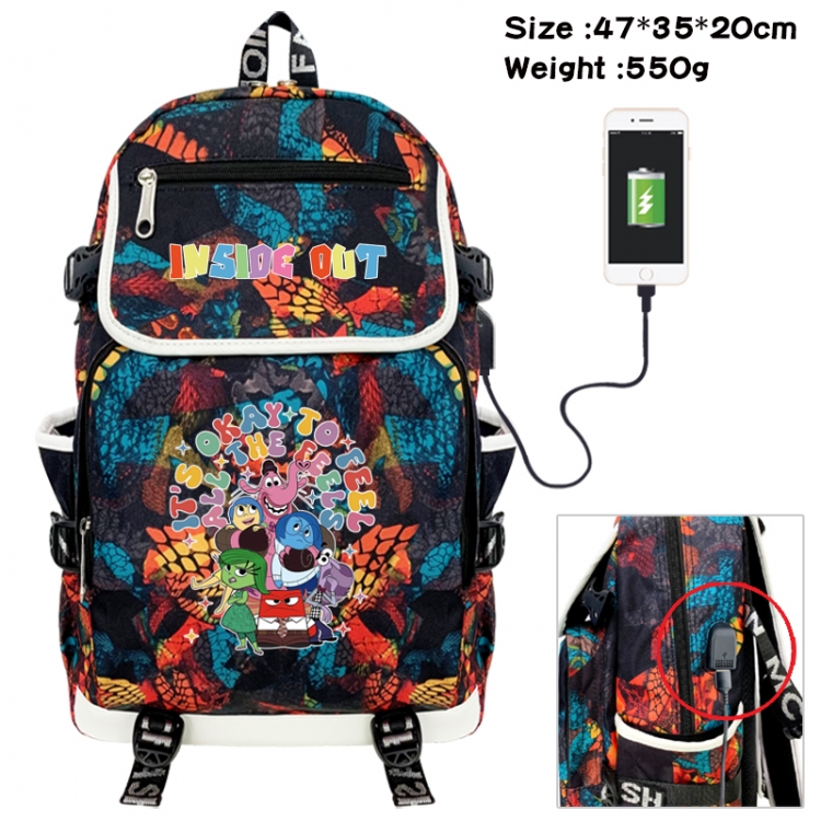 Inside Out Camouflage waterproof sail fabric flip backpack student bag 47X35X20CM 550G