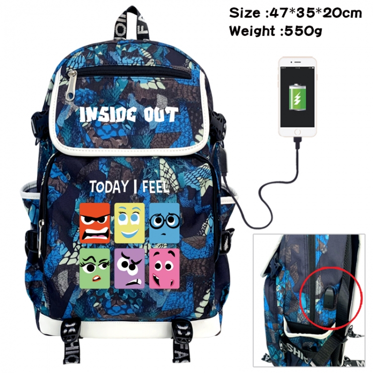 Inside Out Camouflage waterproof sail fabric flip backpack student bag 47X35X20CM 550G