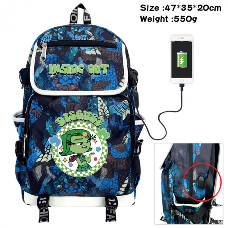 Inside Out Camouflage waterproof sail fabric flip backpack student bag 47X35X20CM 550G