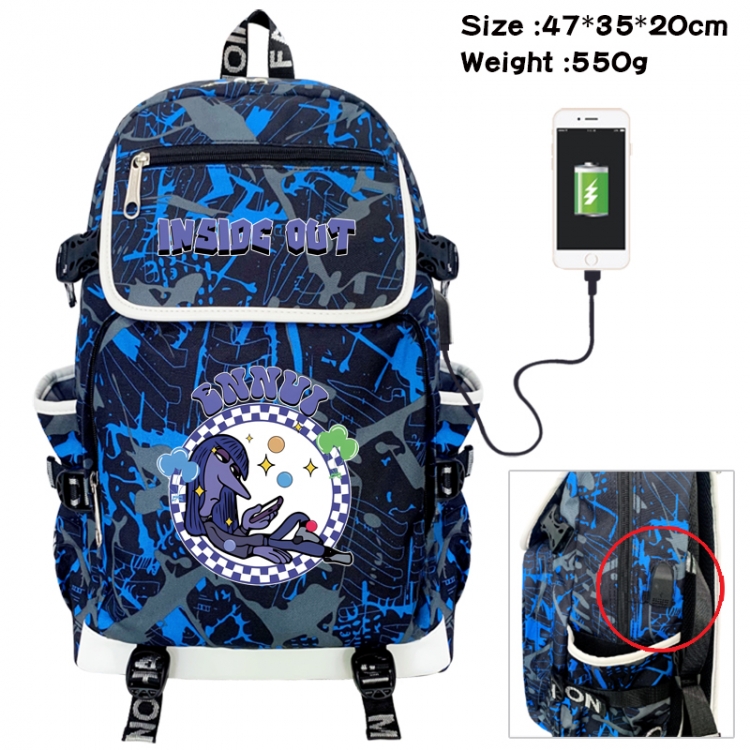 Inside Out Camouflage waterproof sail fabric flip backpack student bag 47X35X20CM 550G