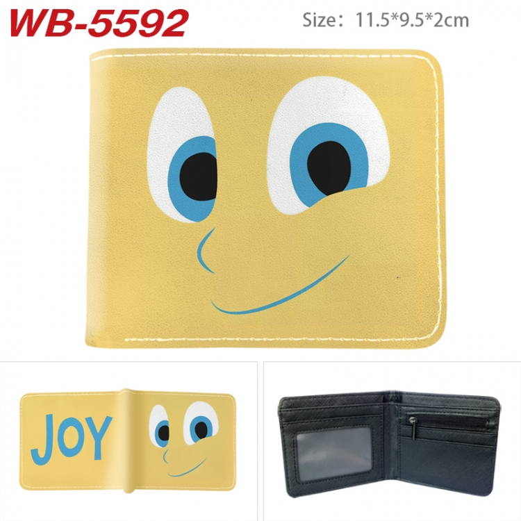 Inside Out Animation color PU leather half fold wallet 11.5X9X2CM