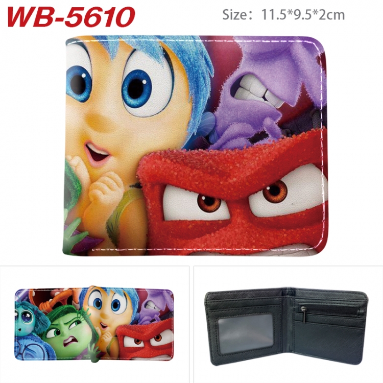 Inside Out Animation color PU leather half fold wallet 11.5X9X2CM