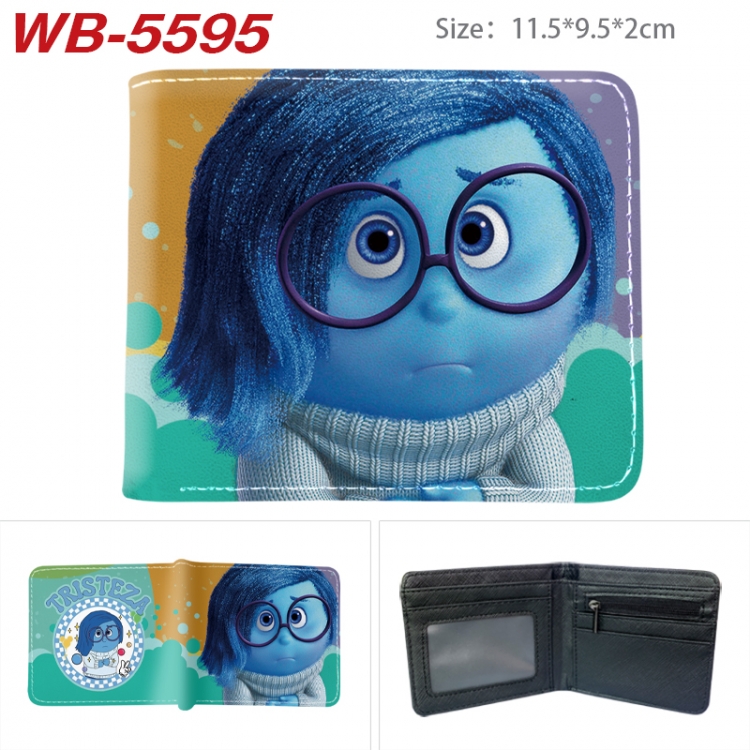 Inside Out Animation color PU leather half fold wallet 11.5X9X2CM