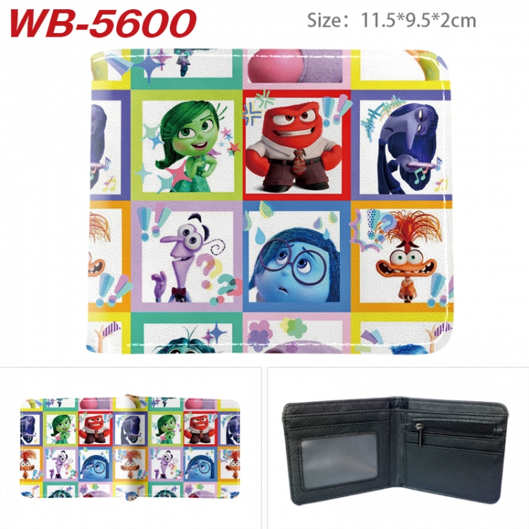 Inside Out Animation color PU leather half fold wallet 11.5X9X2CM