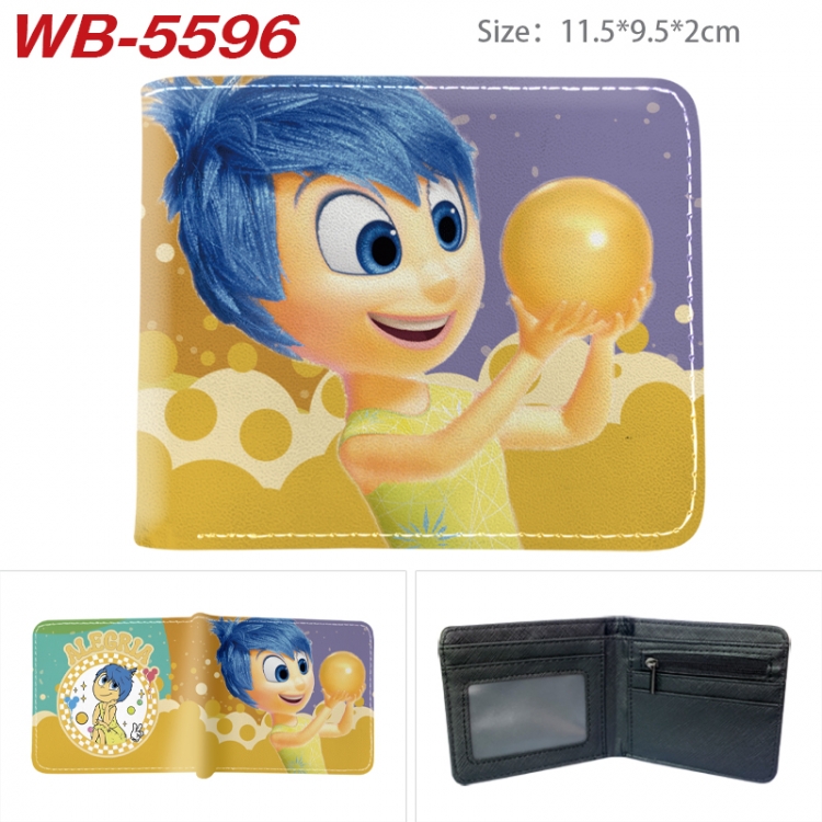 Inside Out Animation color PU leather half fold wallet 11.5X9X2CM