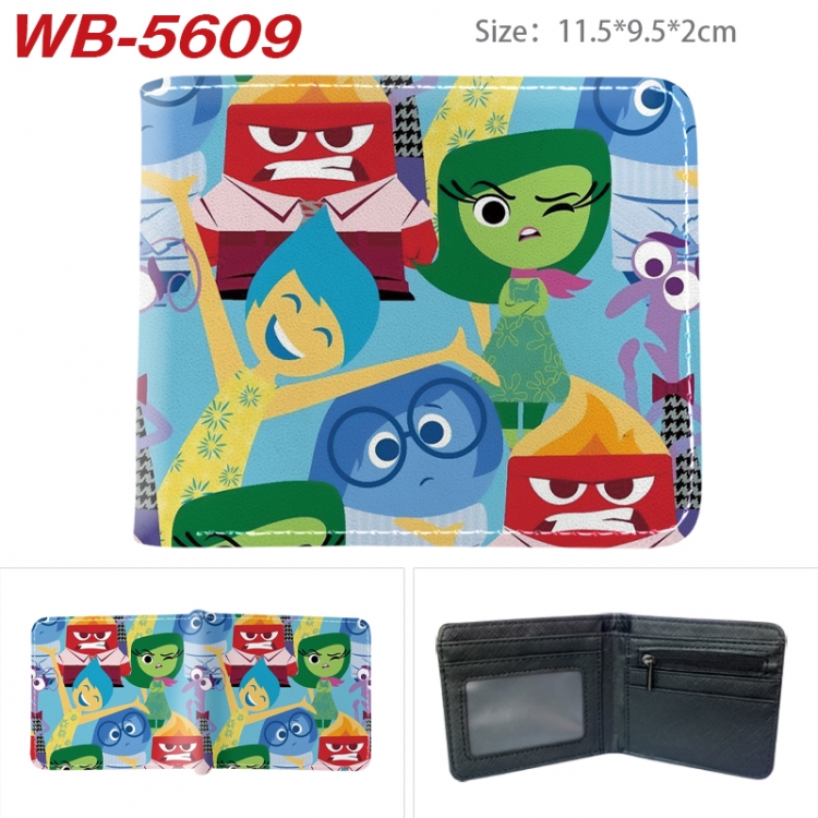 Inside Out Animation color PU leather half fold wallet 11.5X9X2CM