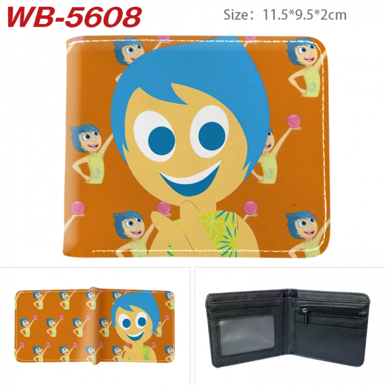 Inside Out Animation color PU leather half fold wallet 11.5X9X2CM