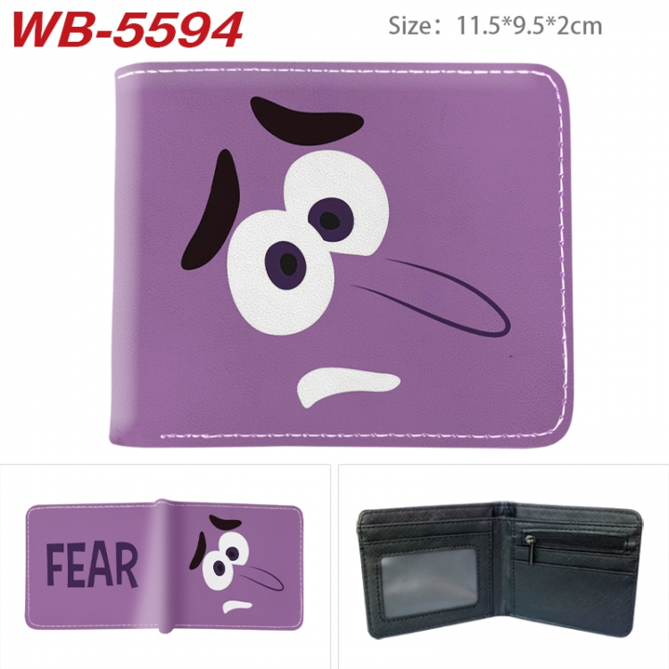 Inside Out Animation color PU leather half fold wallet 11.5X9X2CM