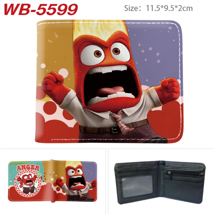 Inside Out Animation color PU leather half fold wallet 11.5X9X2CM