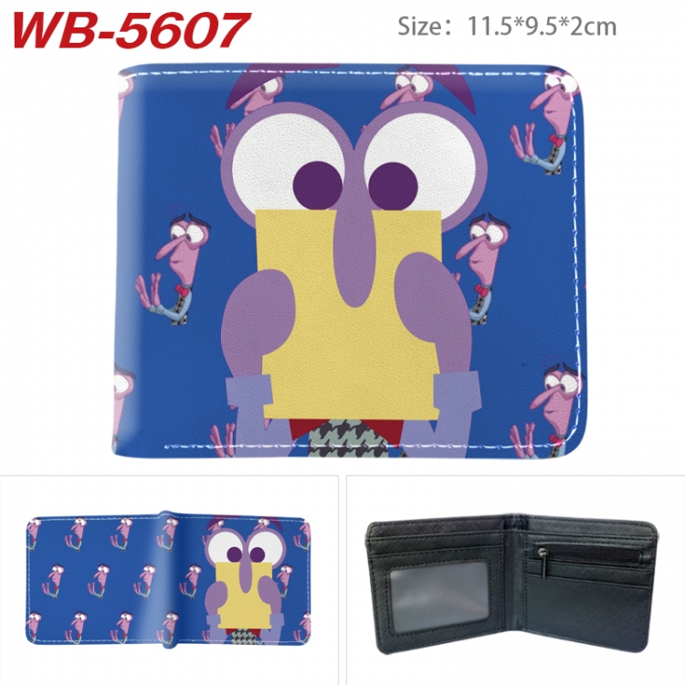 Inside Out Animation color PU leather half fold wallet 11.5X9X2CM