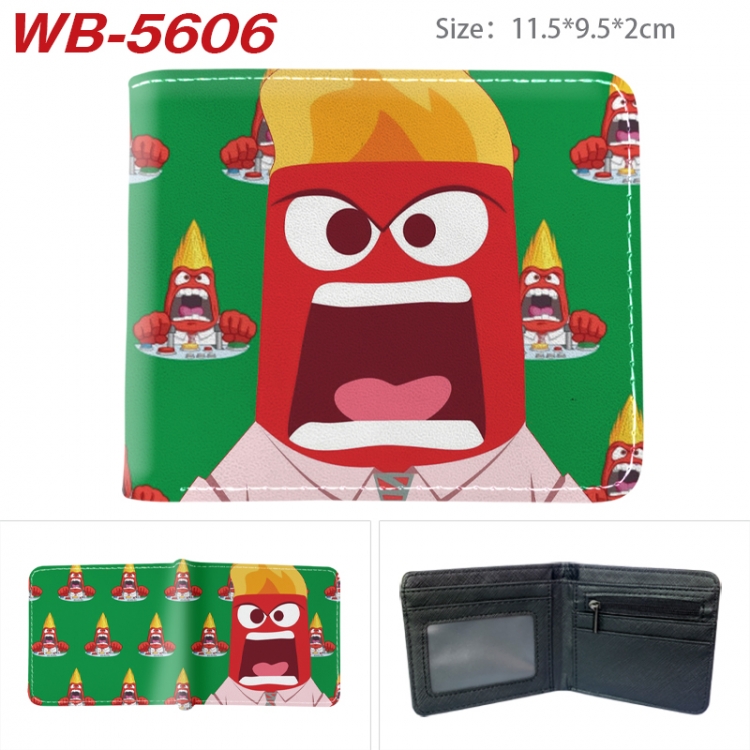 Inside Out Animation color PU leather half fold wallet 11.5X9X2CM