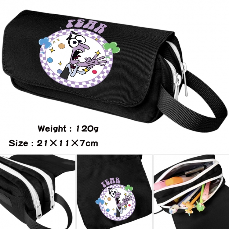 Inside Out Anime waterproof canvas portable double-layer pencil bag cosmetic bag 21x11x7cm