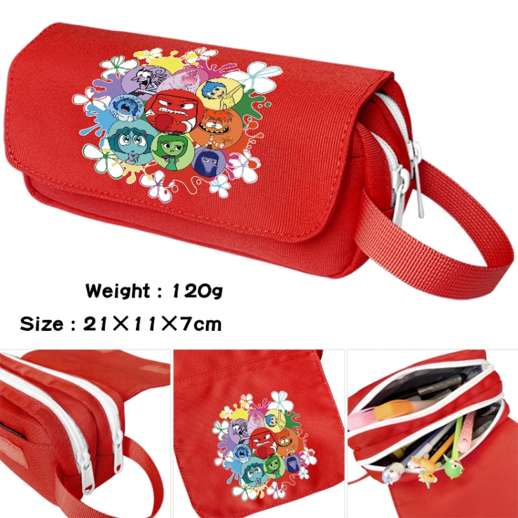 Inside Out Anime waterproof canvas portable double-layer pencil bag cosmetic bag 21x11x7cm