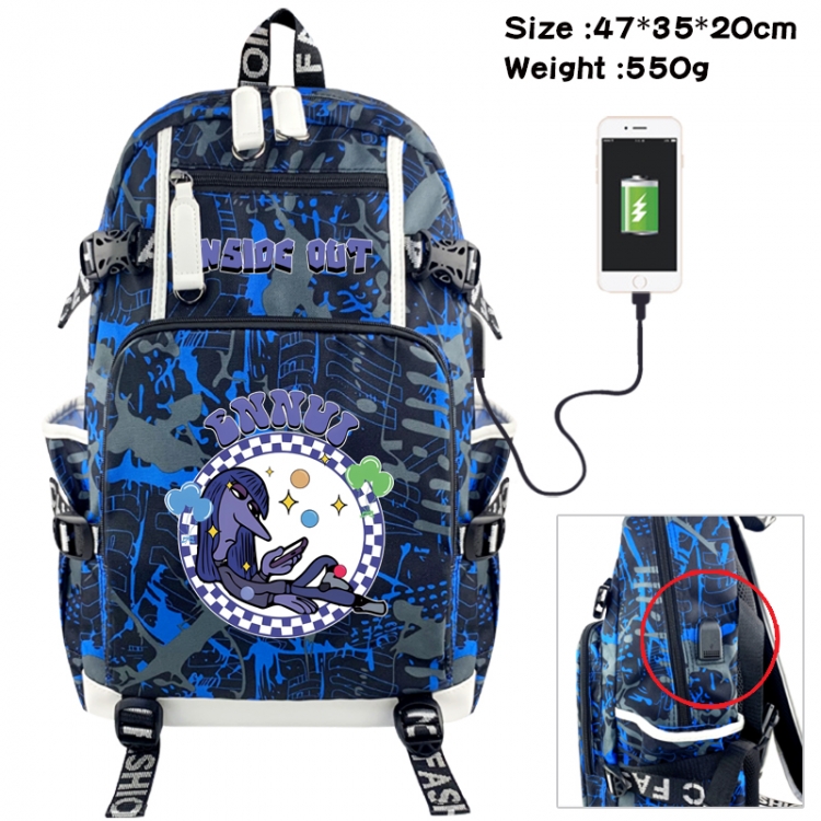 Inside Out Animation camouflage trend data line backpack 47X35X20CM 550G