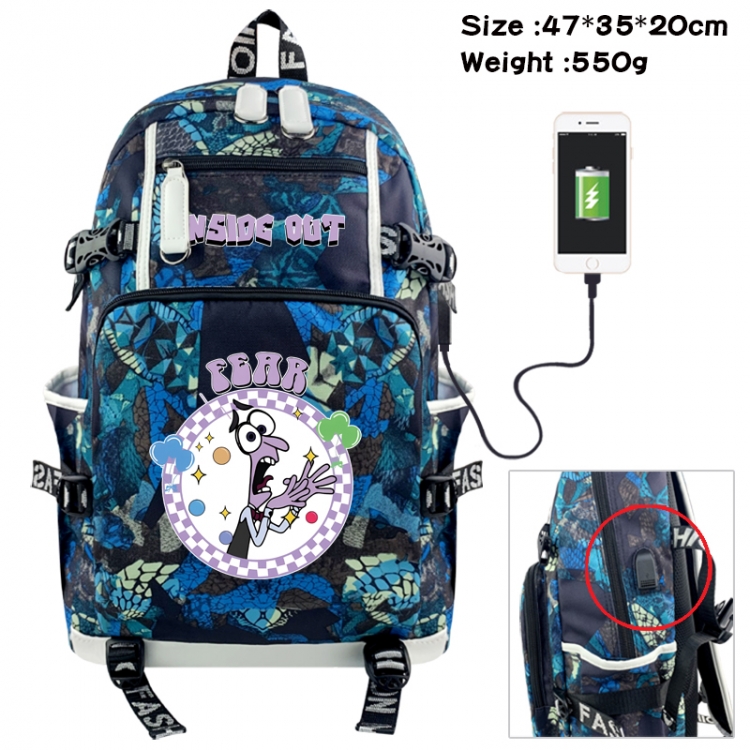 Inside Out Animation camouflage trend data line backpack 47X35X20CM 550G