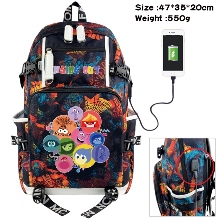 Inside Out Animation camouflage trend data line backpack 47X35X20CM 550G