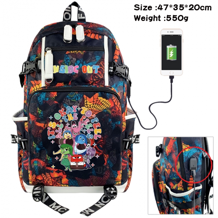 Inside Out Animation camouflage trend data line backpack 47X35X20CM 550G