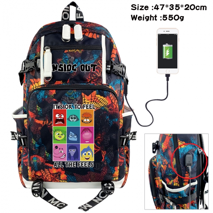 Inside Out Animation camouflage trend data line backpack 47X35X20CM 550G