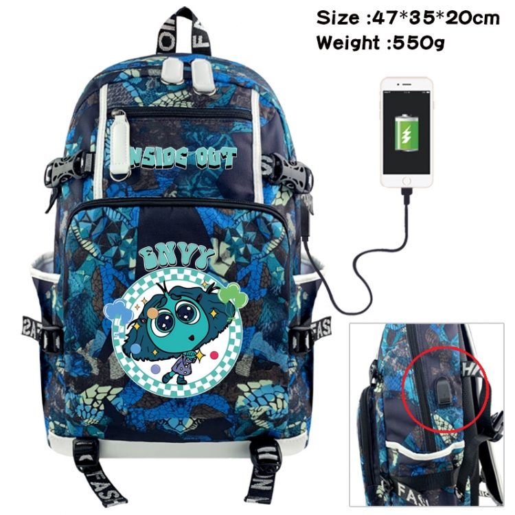 Inside Out Animation camouflage trend data line backpack 47X35X20CM 550G