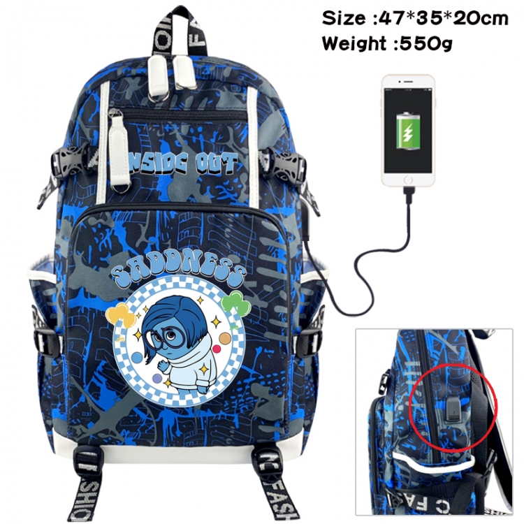 Inside Out Animation camouflage trend data line backpack 47X35X20CM 550G