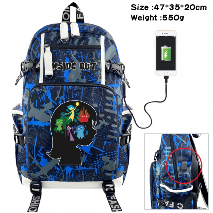 Inside Out Animation camouflage trend data line backpack 47X35X20CM 550G