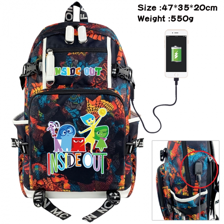 Inside Out Animation camouflage trend data line backpack 47X35X20CM 550G