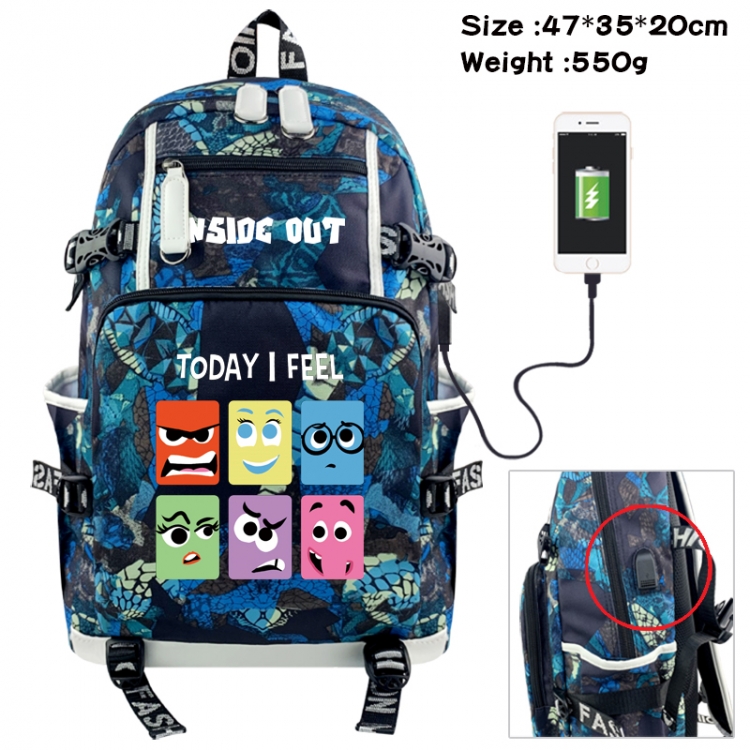 Inside Out Animation camouflage trend data line backpack 47X35X20CM 550G