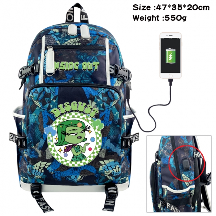 Inside Out Animation camouflage trend data line backpack 47X35X20CM 550G