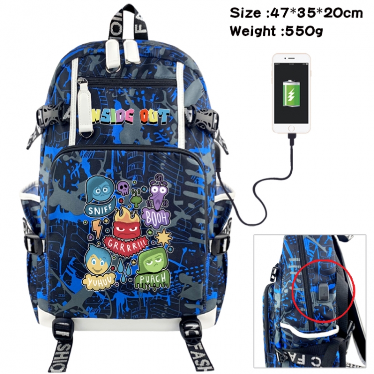 Inside Out Animation camouflage trend data line backpack 47X35X20CM 550G