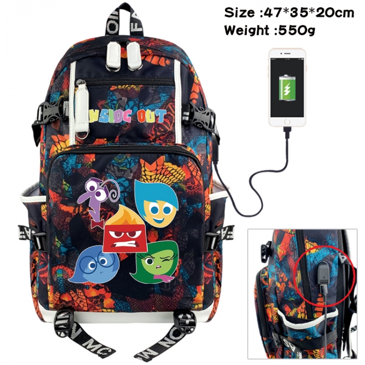 Inside Out Animation camouflage trend data line backpack 47X35X20CM 550G