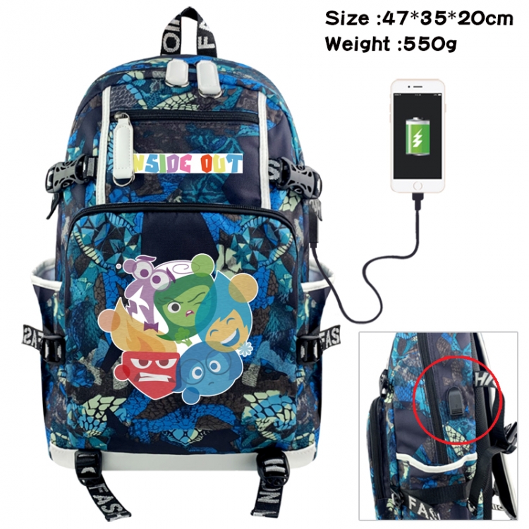 Inside Out Animation camouflage trend data line backpack 47X35X20CM 550G