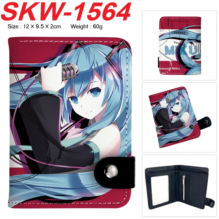 Hatsune Miku Anime vertical button folding wallet 12X9.5X2CM 60g SKW-1564