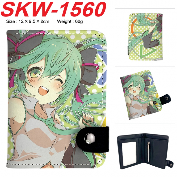 Hatsune Miku Anime vertical button folding wallet 12X9.5X2CM 60g SKW-1560