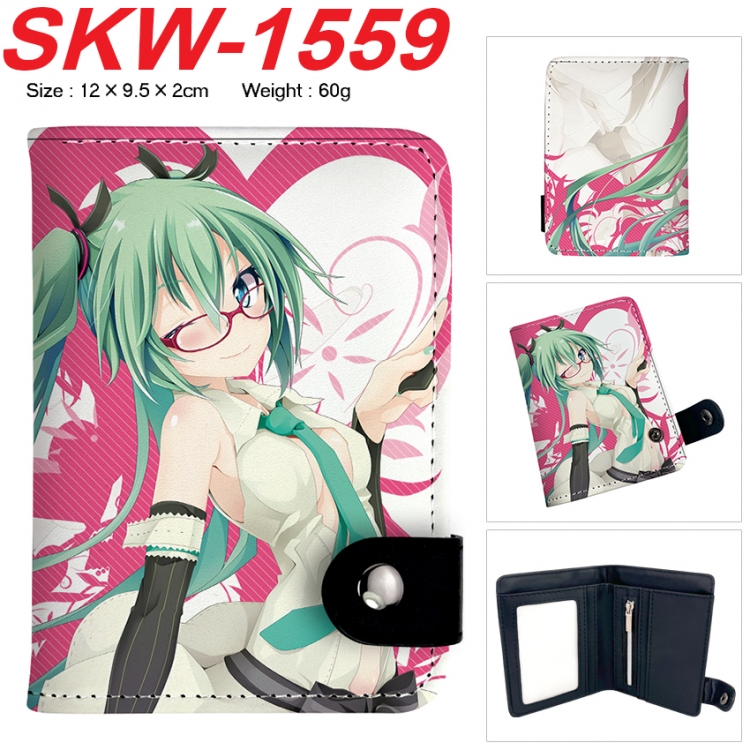 Hatsune Miku Anime vertical button folding wallet 12X9.5X2CM 60g  SKW-1559