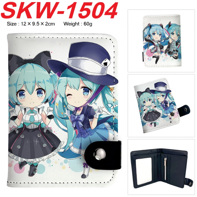 Hatsune Miku Anime vertical button folding wallet 12X9.5X2CM 60g