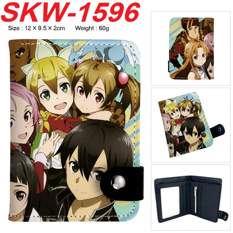 Sword Art Online Anime vertical button folding wallet 12X9.5X2CM 60g SKW-1596