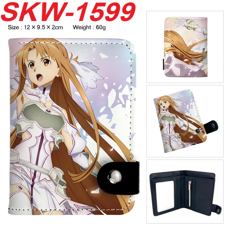 Sword Art Online Anime vertical button folding wallet 12X9.5X2CM 60g  SKW-1599