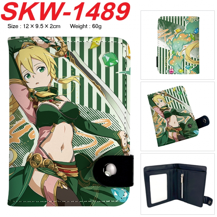 Sword Art Online Anime vertical button folding wallet 12X9.5X2CM 60g  SKW-1489