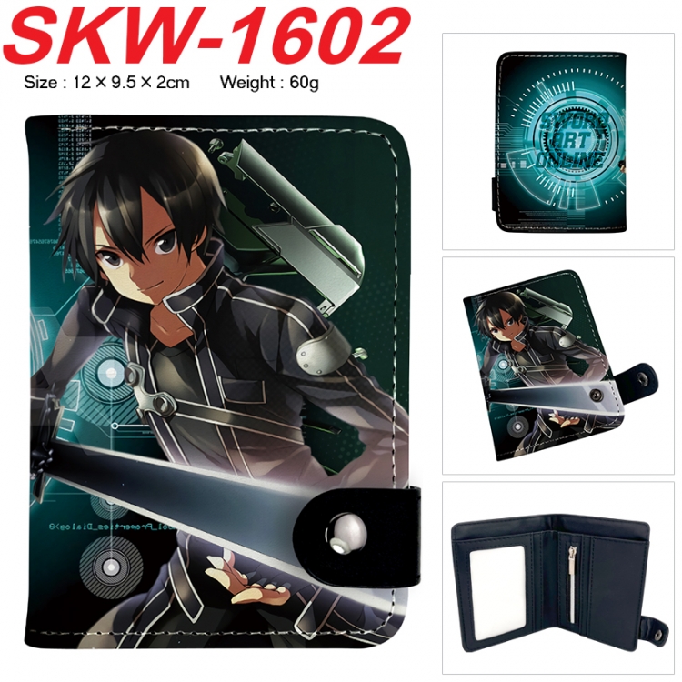 Sword Art Online Anime vertical button folding wallet 12X9.5X2CM 60g SKW-1602