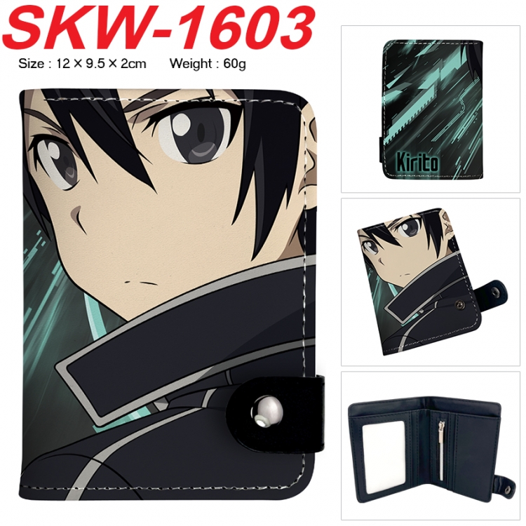 Sword Art Online Anime vertical button folding wallet 12X9.5X2CM 60g SKW-1603