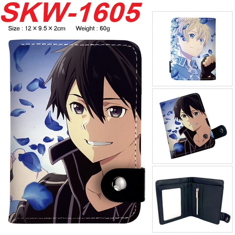 Sword Art Online Anime vertical button folding wallet 12X9.5X2CM 60g SKW-1605