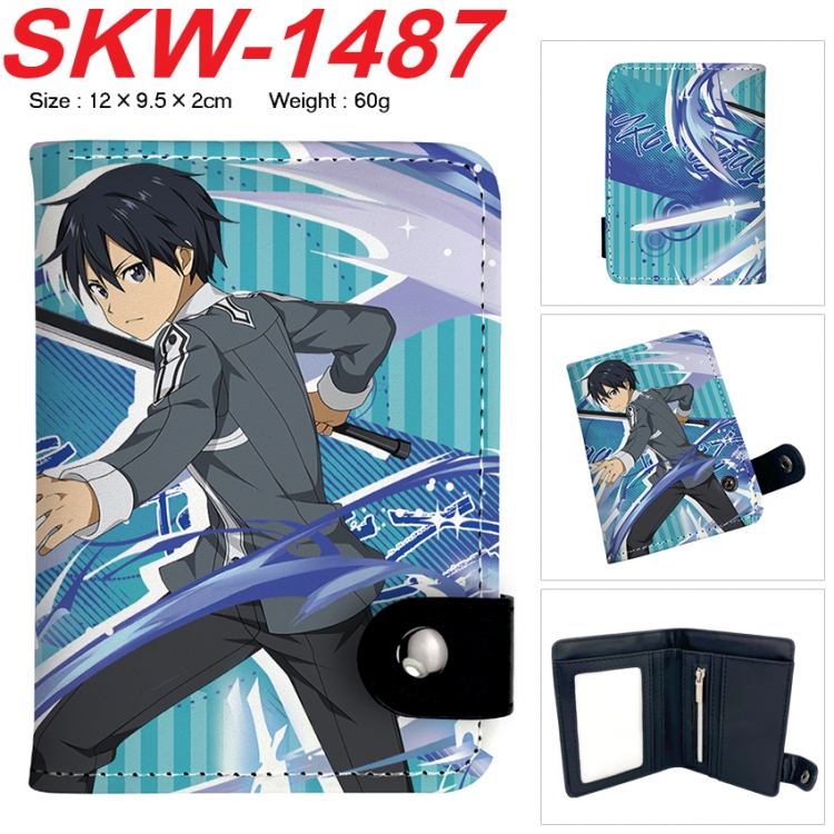 Sword Art Online Anime vertical button folding wallet 12X9.5X2CM 60g SKW-1487