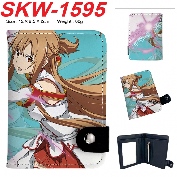 Sword Art Online Anime vertical button folding wallet 12X9.5X2CM 60g  SKW-1595