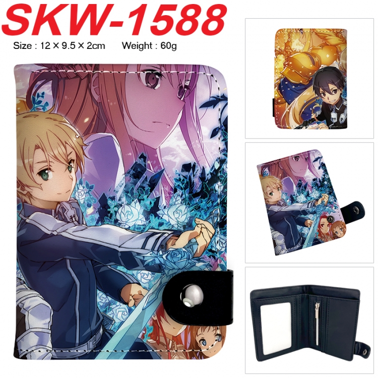 Sword Art Online Anime vertical button folding wallet 12X9.5X2CM 60g SKW-1588