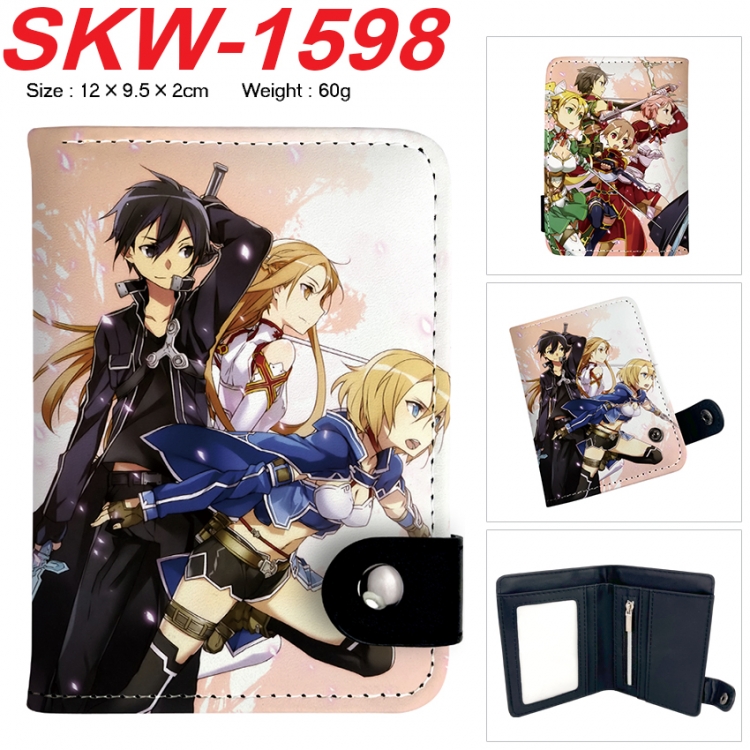 Sword Art Online Anime vertical button folding wallet 12X9.5X2CM 60g SKW-1598