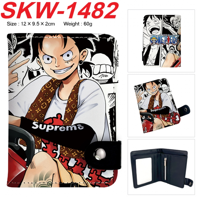 One Piece Anime vertical button folding wallet 12X9.5X2CM 60g